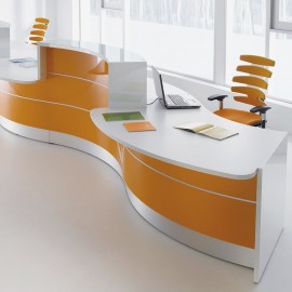 Banque d'accueil Design Valde de Mdd en coloris orange brillant