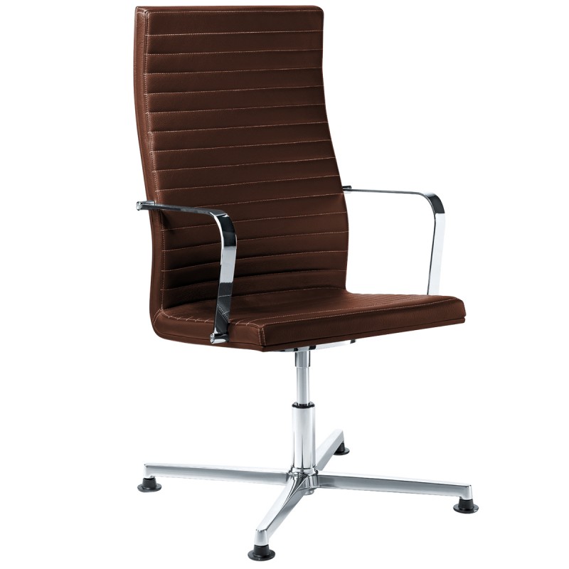 Fauteuil de direction Design et Ergonomique Pure en cuir marron. Fauteuil de direction Design et Ergonomique Pure en cuir marron.