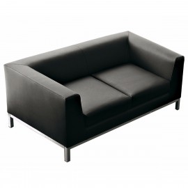 Canapé design 2 places en cuir noir