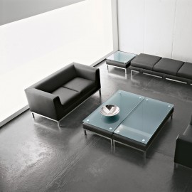 Canapé design 2 places en cuir noir